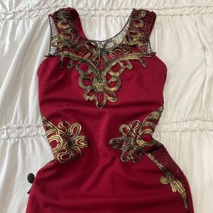 Marrón mini dress